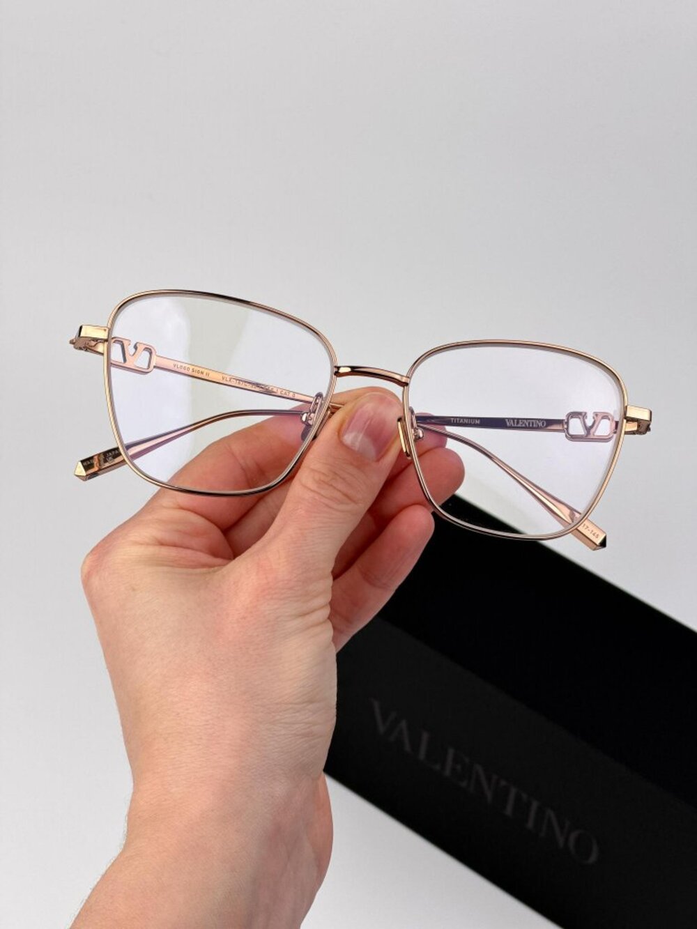 Valentino Women Eyeglasses – Rose Gold Butterfly V-LOGO SIGN II VLX-167 C